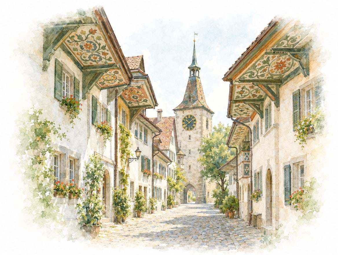 Aquarell-Illustration Aarau