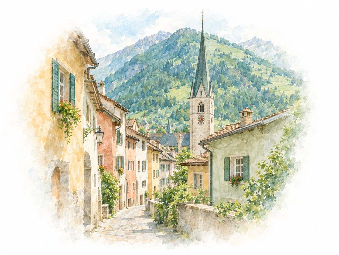 Aquarell-Illustration Chur