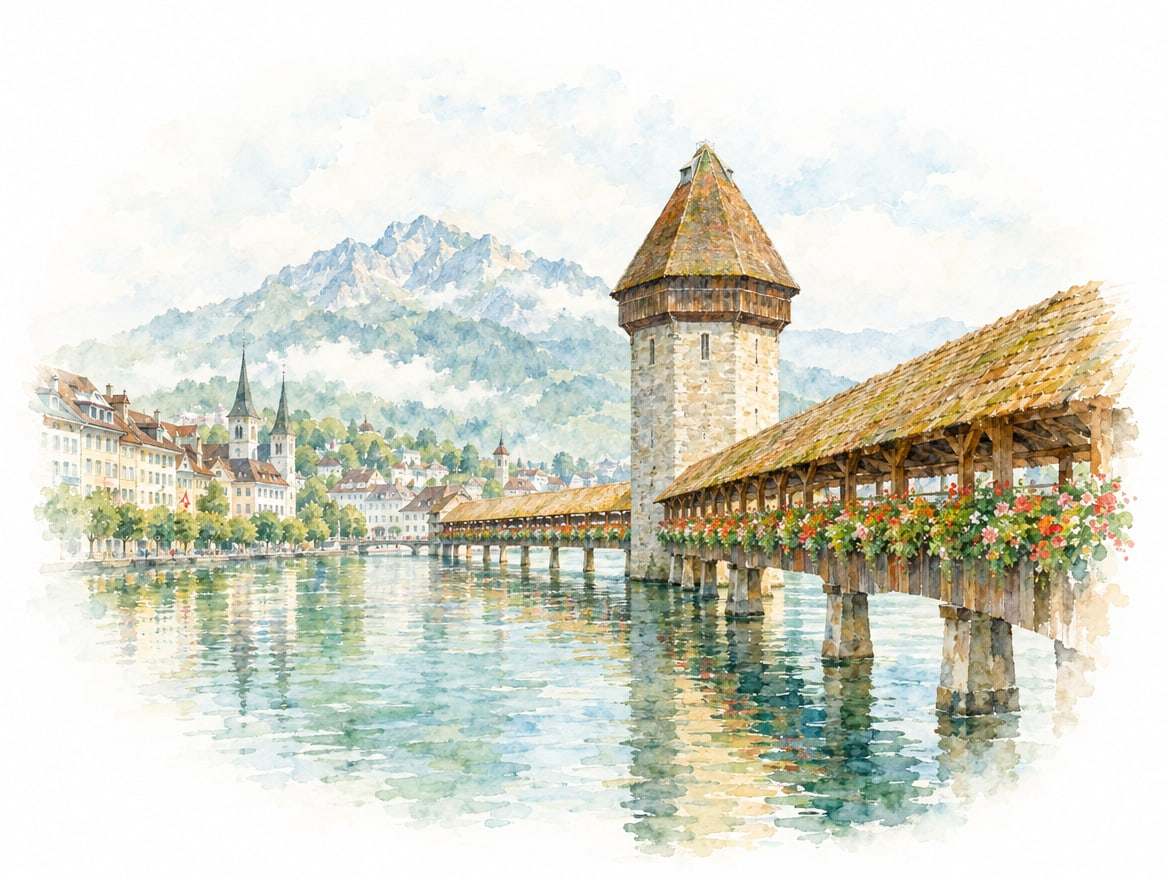 Aquarell-Illustration Luzern