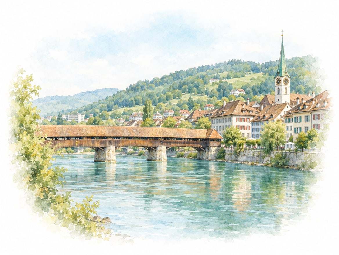 Aquarell-Illustration Olten
