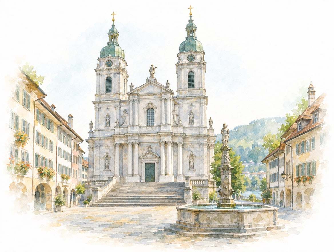 Aquarell-Illustration Solothurn