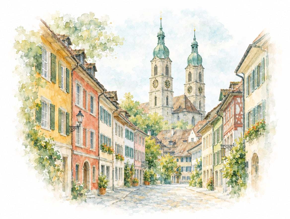 Aquarell-Illustration Winterthur